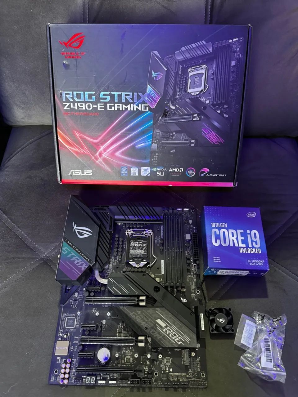 Placa Mãe ASUS ROG Strix Z490-E Gaming + i9 10900K novo 