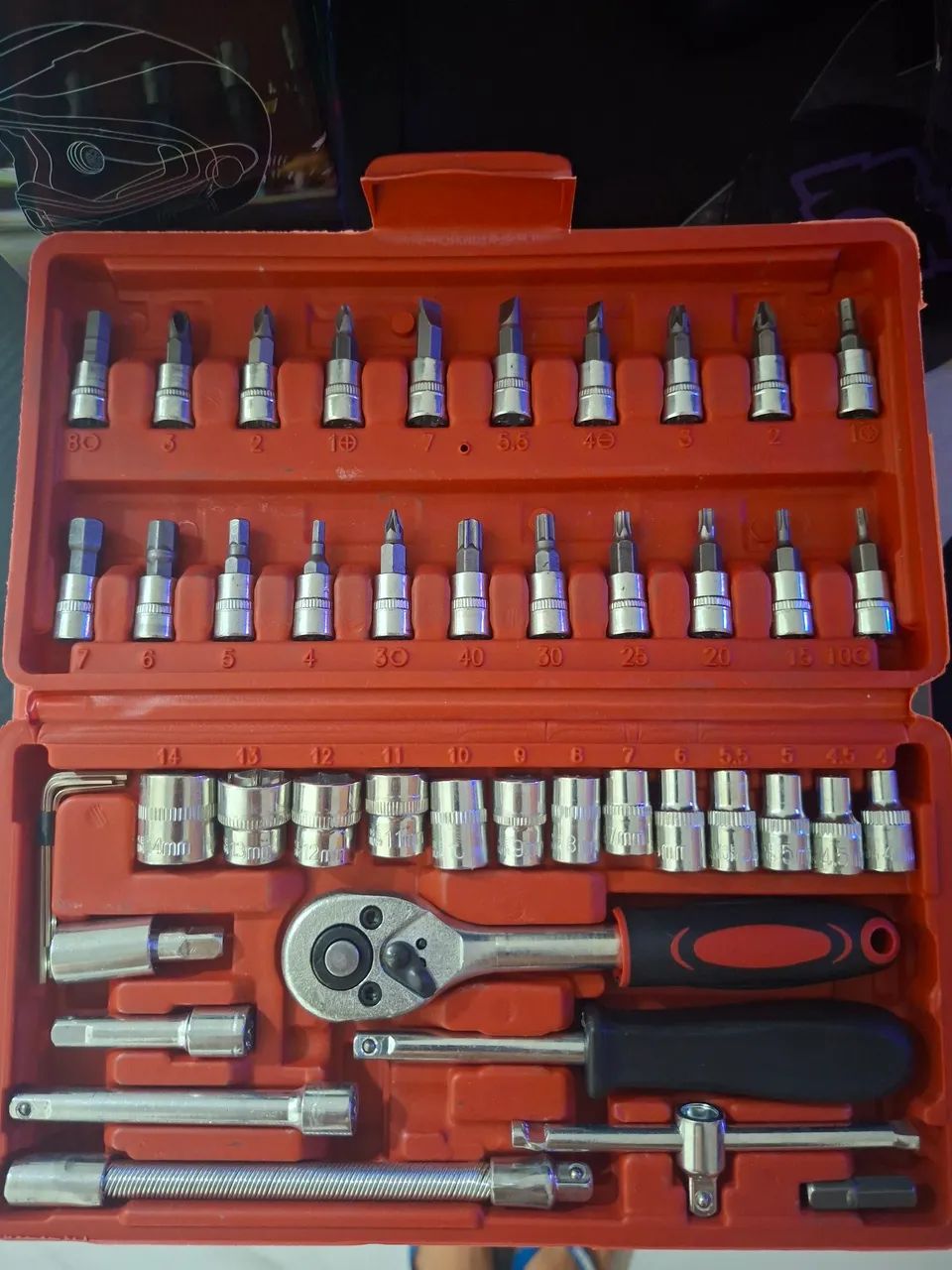 Kit chave catraca com 46 peças 