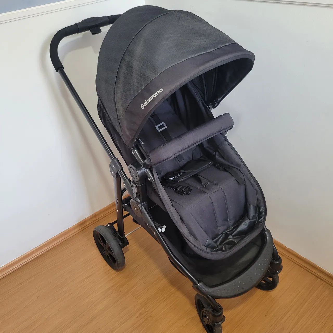 Carrinho de Bebê Moisés Galzerano Olympus + Bebê Conforto Grid Black + Base de Fixação  - Foto 3