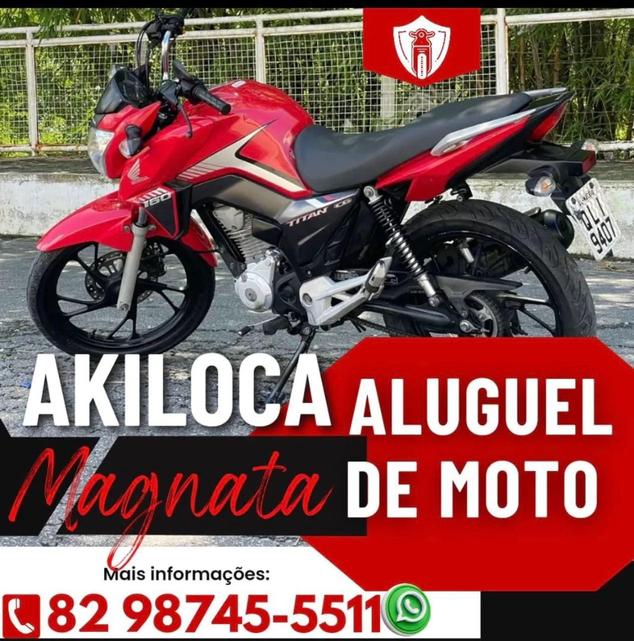 Aluguel de moto/moto disponível / moto de aluguel 