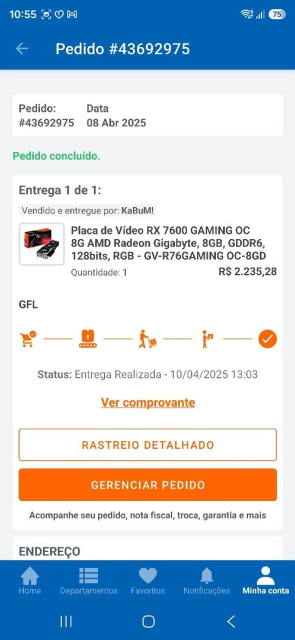 Placa de Video Rx 7600 Gaming OC 8G GigaByte - Foto 2
