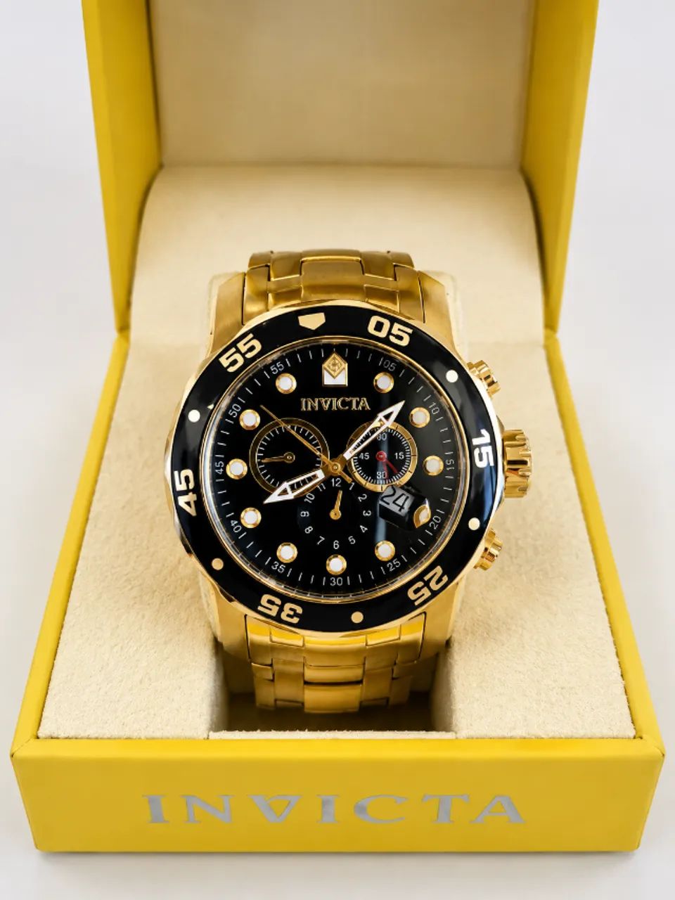 Relógio Invicta Original 17317 Cronógrafo Dourado Completo
