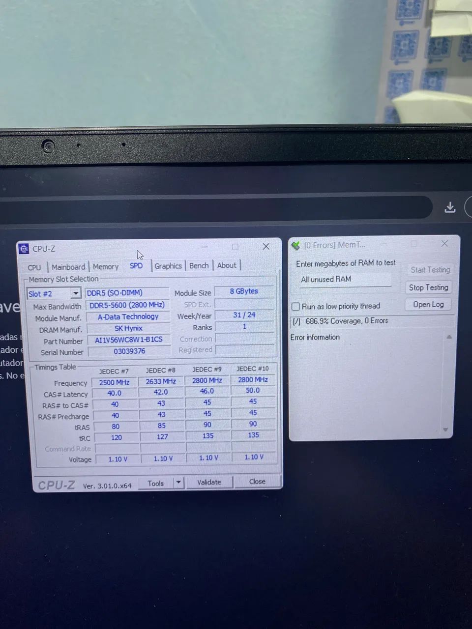 8 gb de ram ddr 5 notebook 5600. - Foto 2