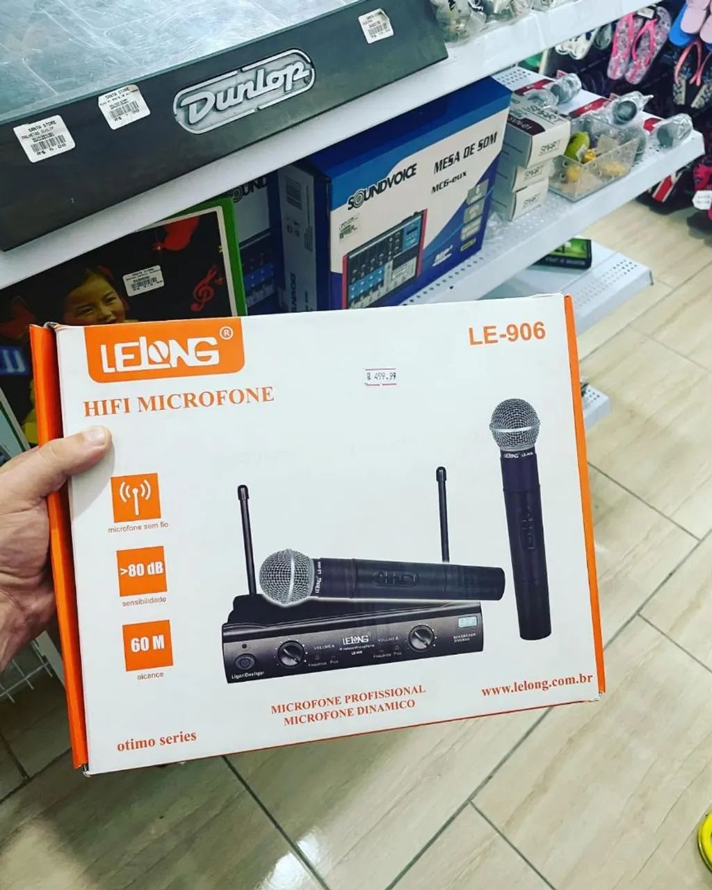 Microfone Sem Fio Lelong LE-906 | Profissional | 2 Microfones + Receptor   - Foto 2