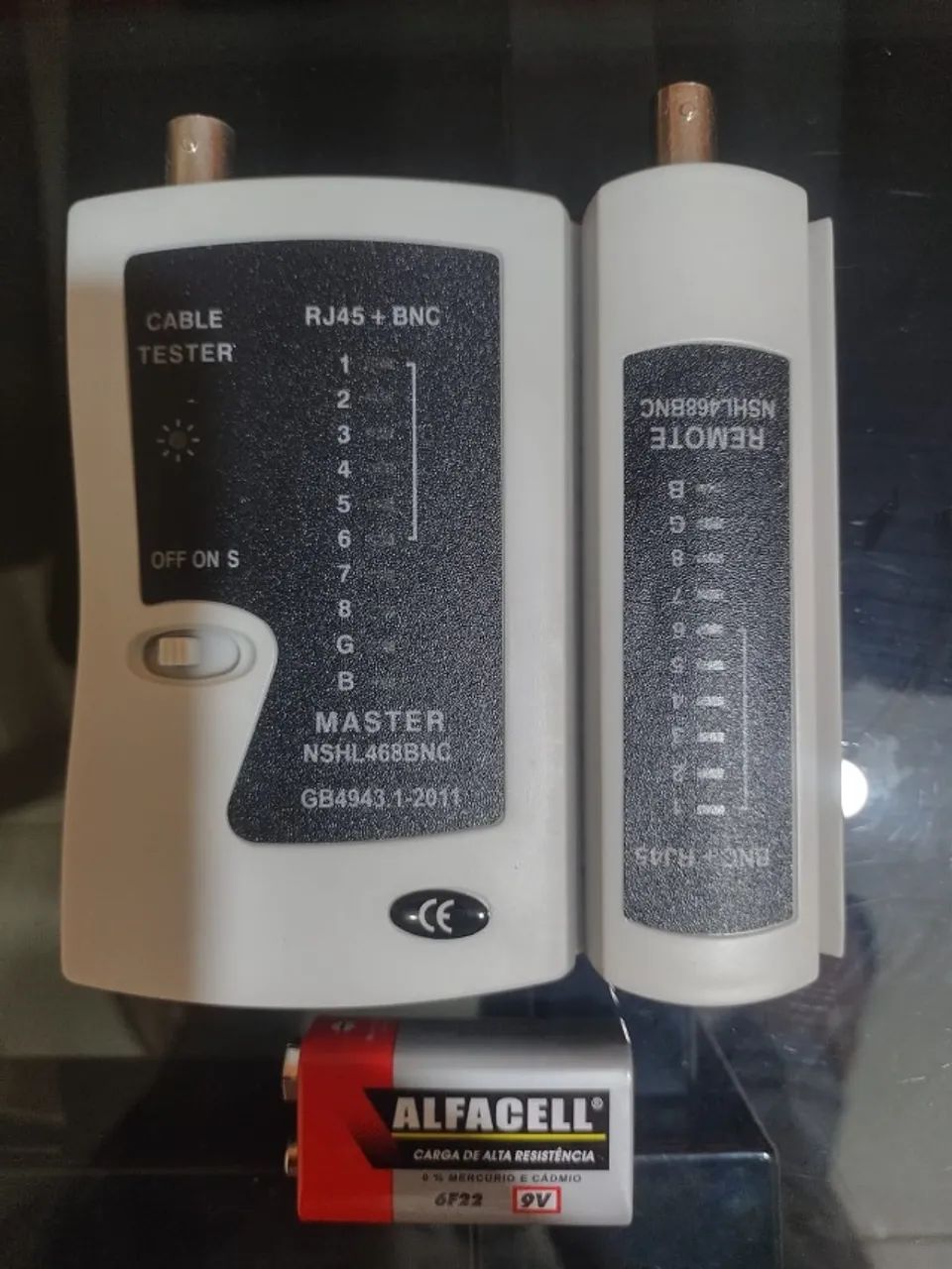 Testador de Cabo RJ45 + BNC - Funcionando | Rede e CFTV
