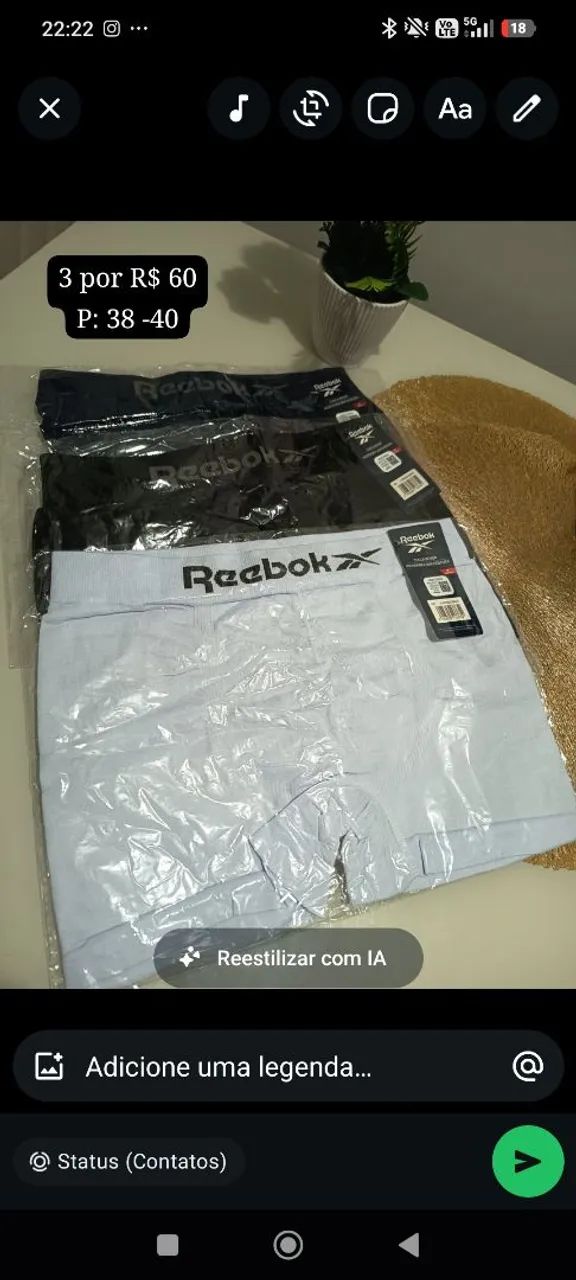 Cueca Box Reebok
