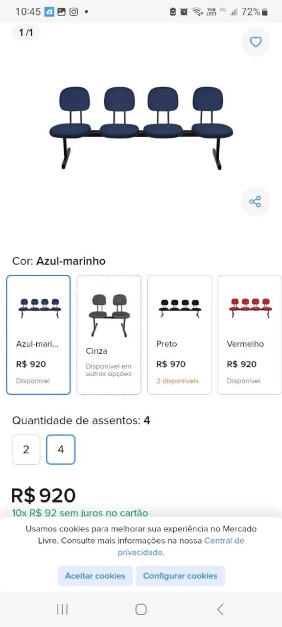 Cadeiras logarinas bancos para sala de espera e recepção  - Foto 2