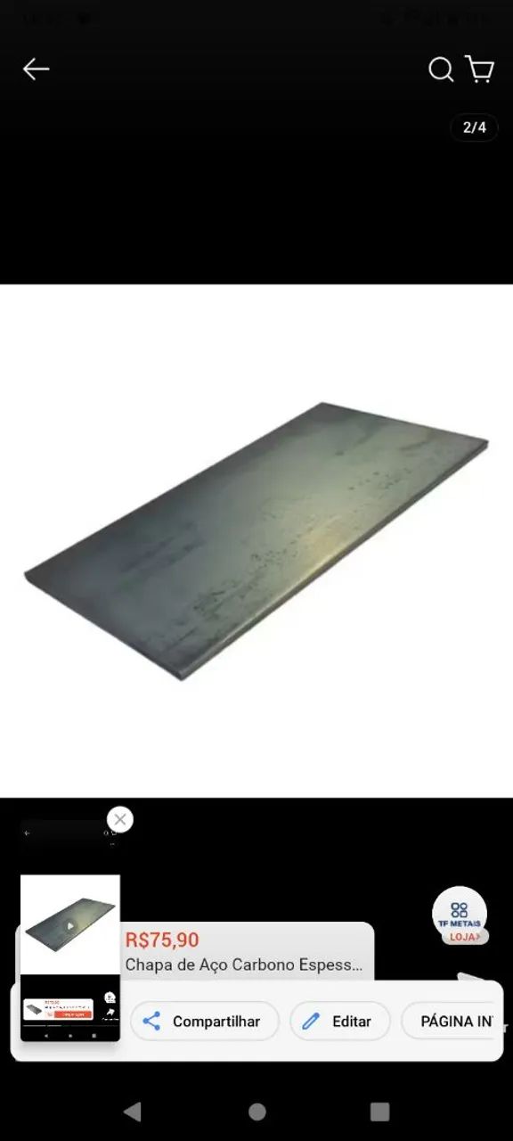 Chapa de ferro 60x40 5mm de espessura 
