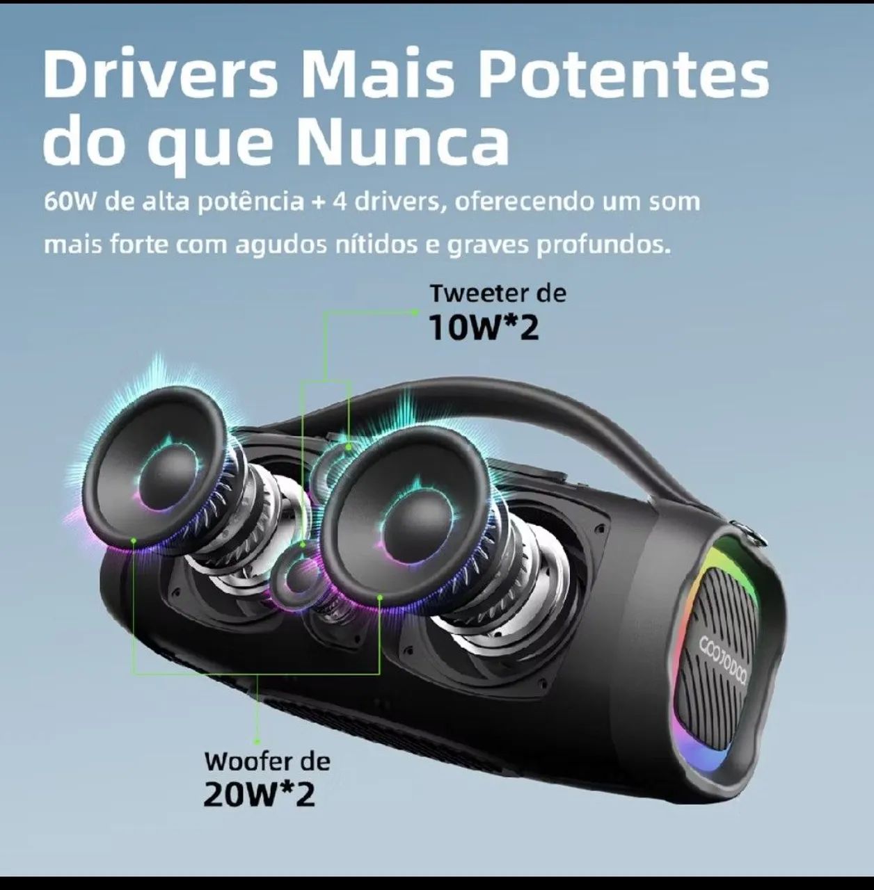 Caixa de som gojodoq tipo bombox  - Foto 4
