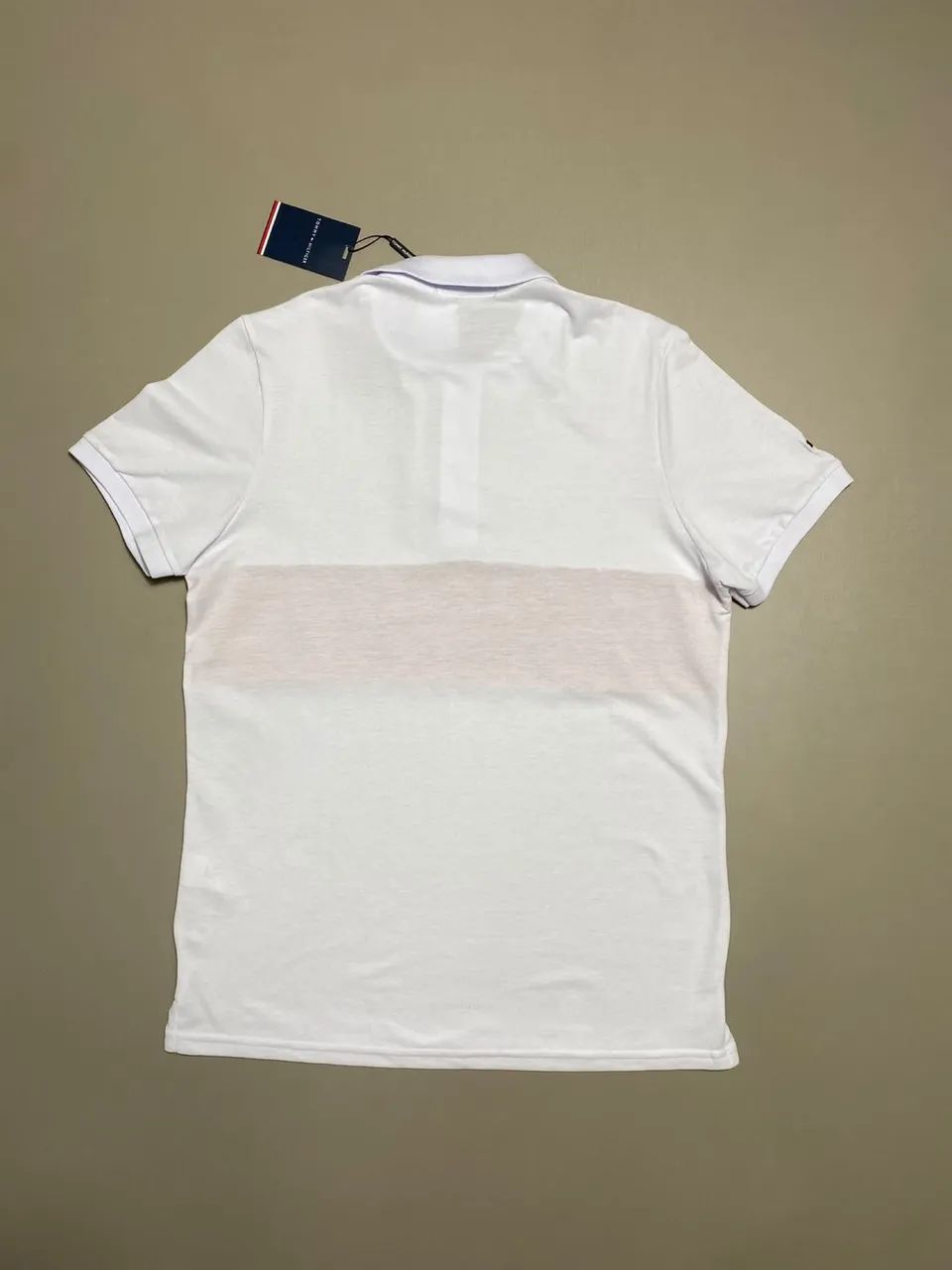 Camiseta Polo TH Branco/Vermelho - Foto 3