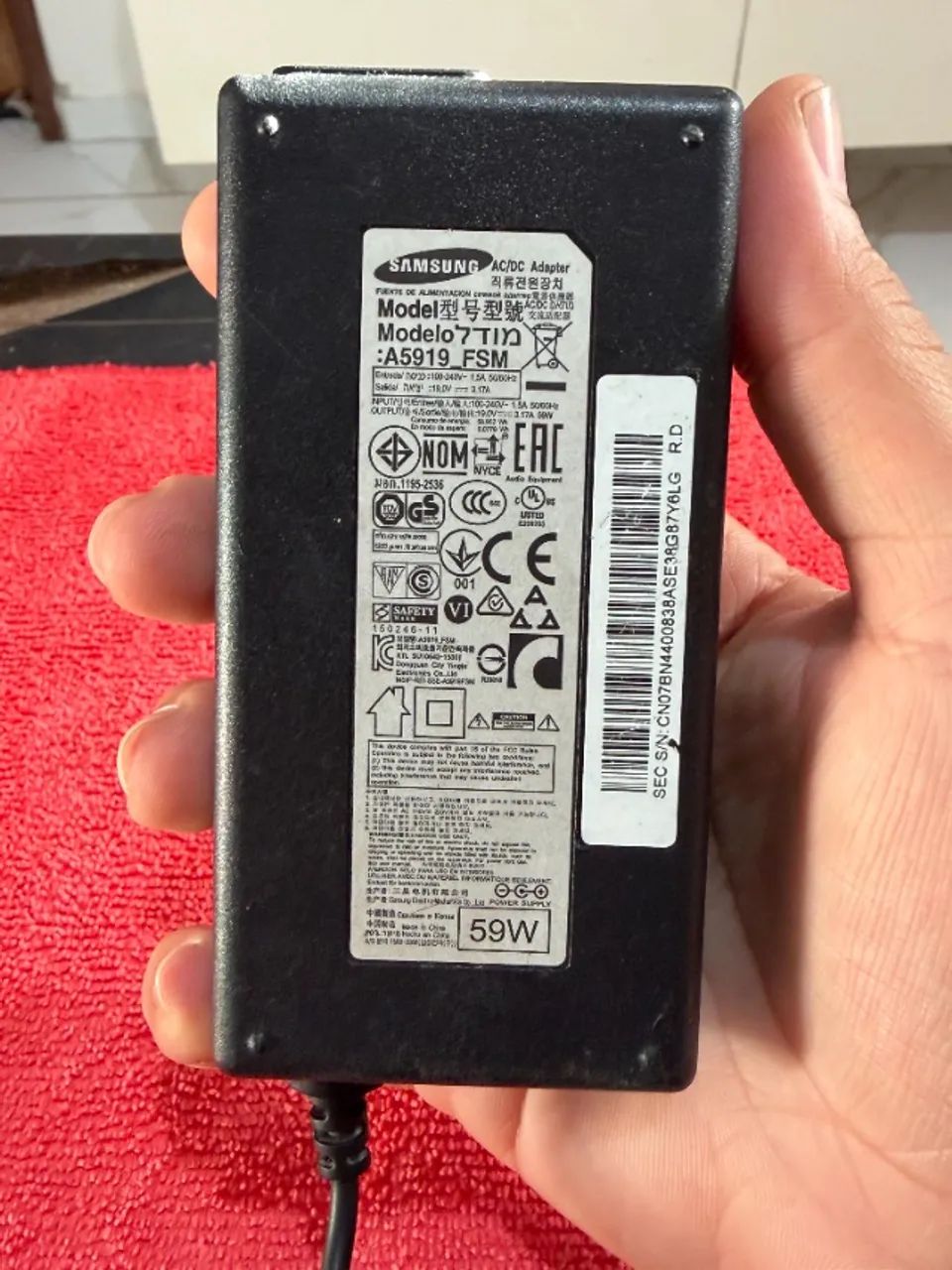 Carregador / Fonte Original TV Samsung 32 Polegadas 19V 3.17A A5919_FSM  - Foto 2