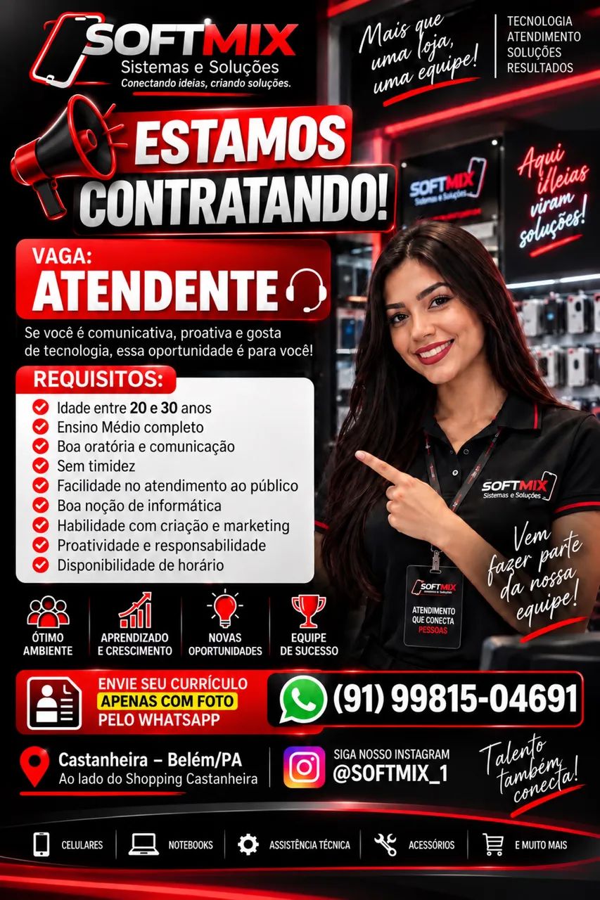 Vaga atendimento ao público 