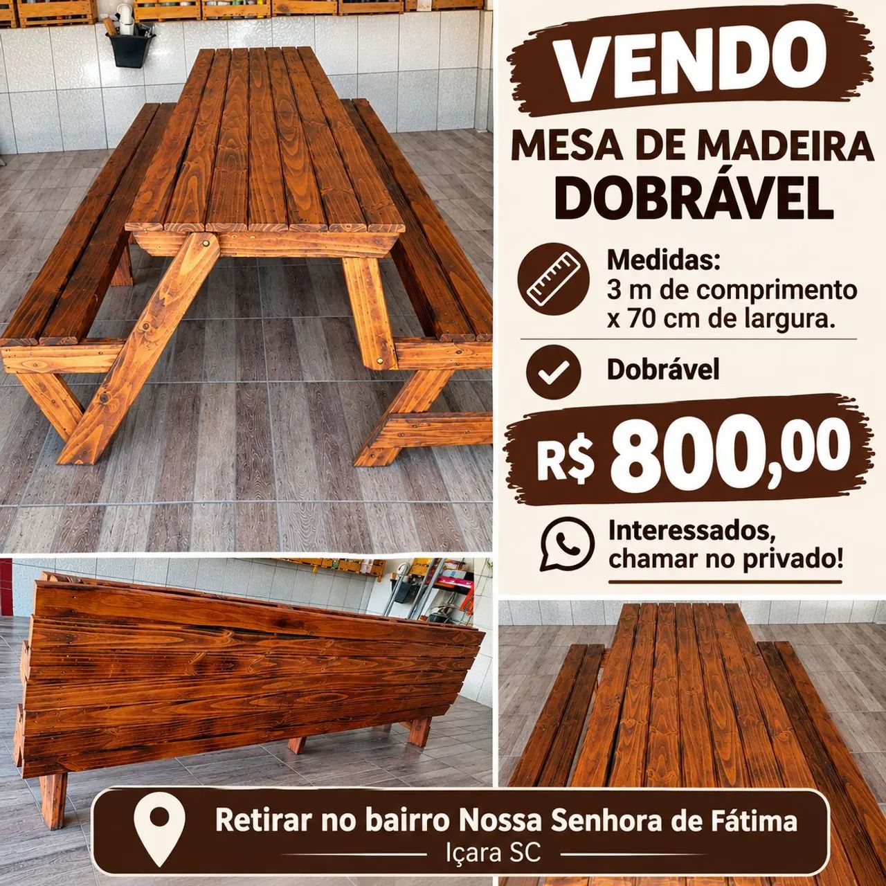 Mesa para área de serviço 