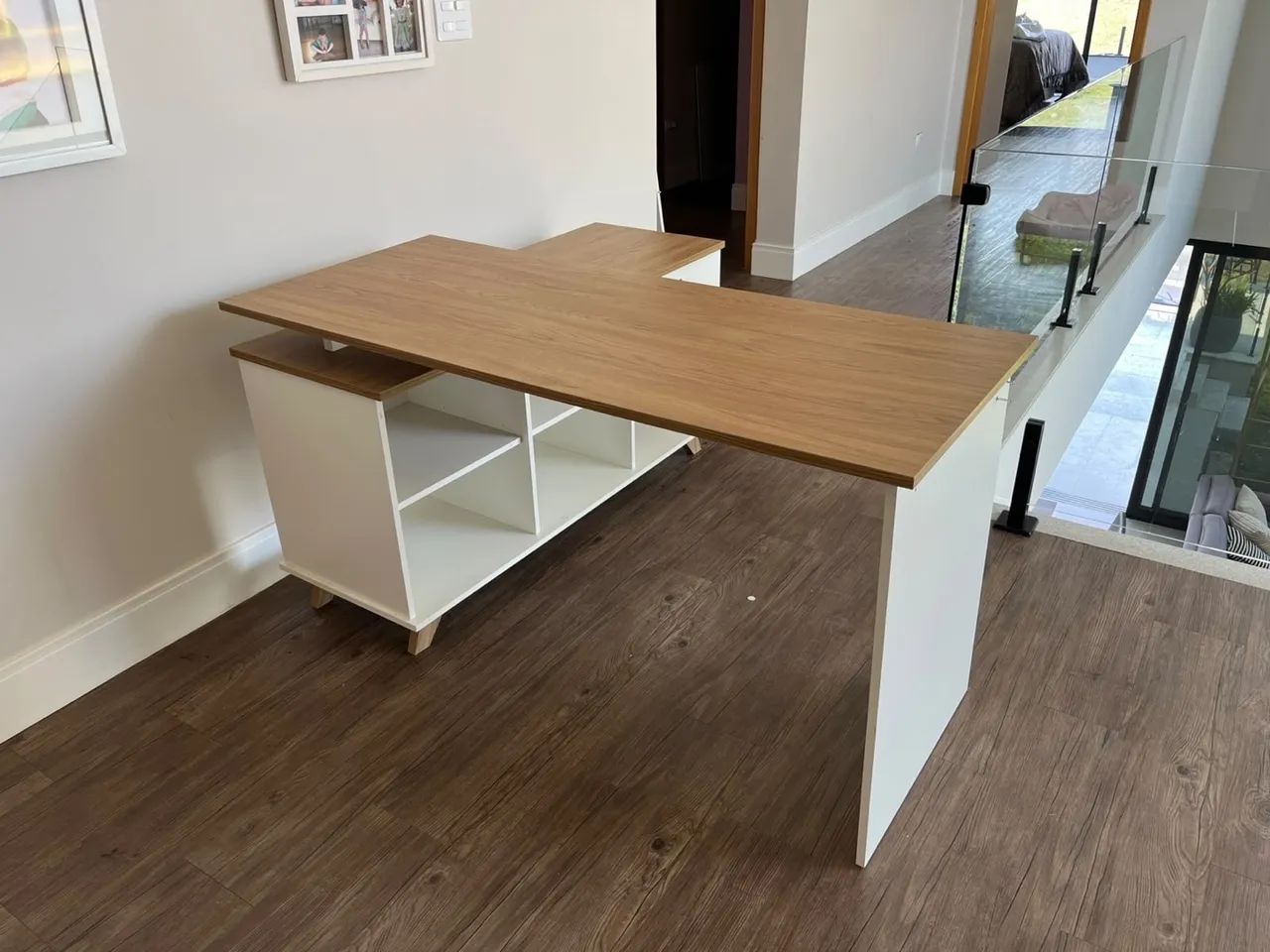 Escrivaninha em L 130x150 com 2 gavetas - Foto 5