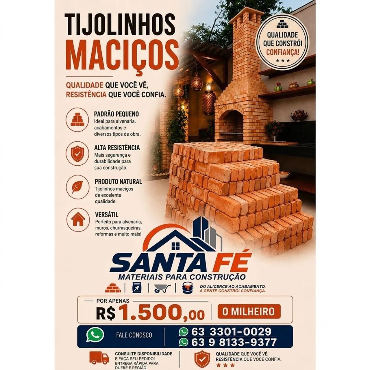 Vendo Tijolinhos maciços 