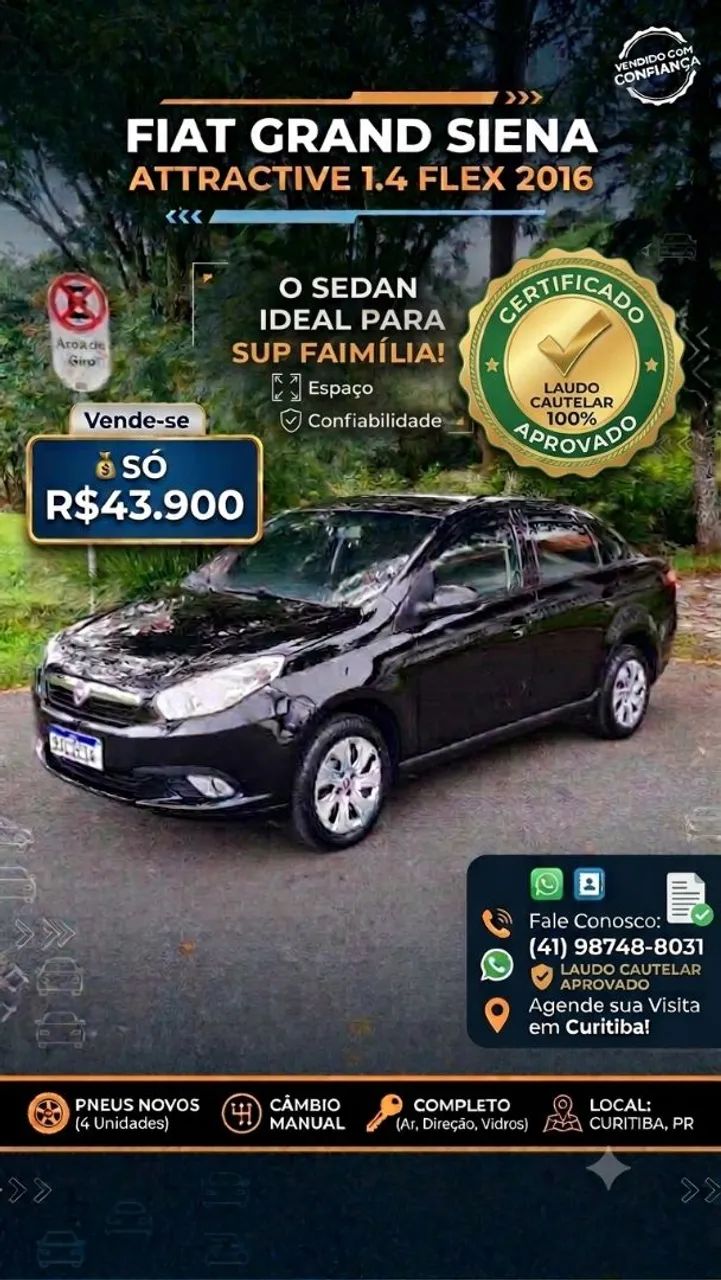 Fiat Grand Siena Grand Siena ATTRAC. 1.4 EVO F.Flex 8V 2016