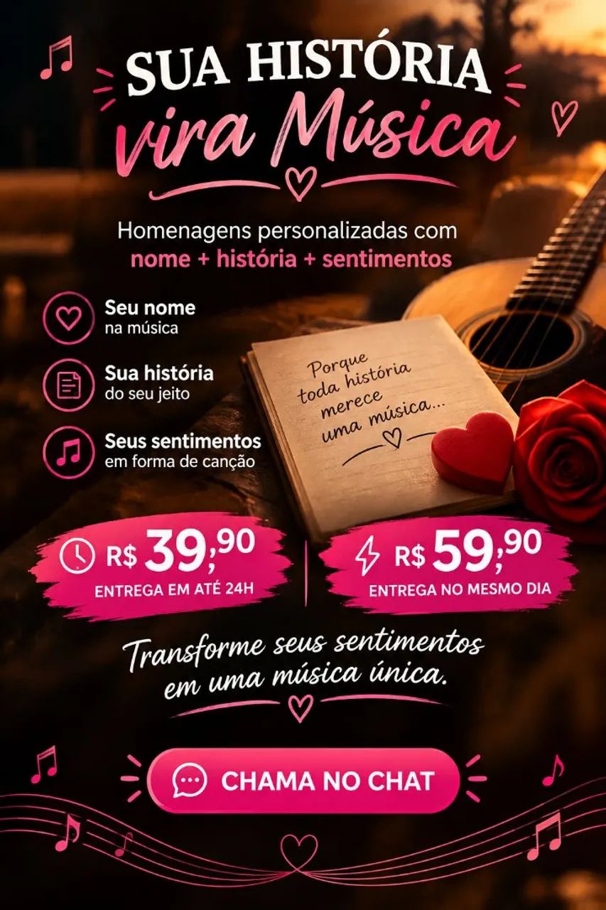 Música personalizada com a sua história 