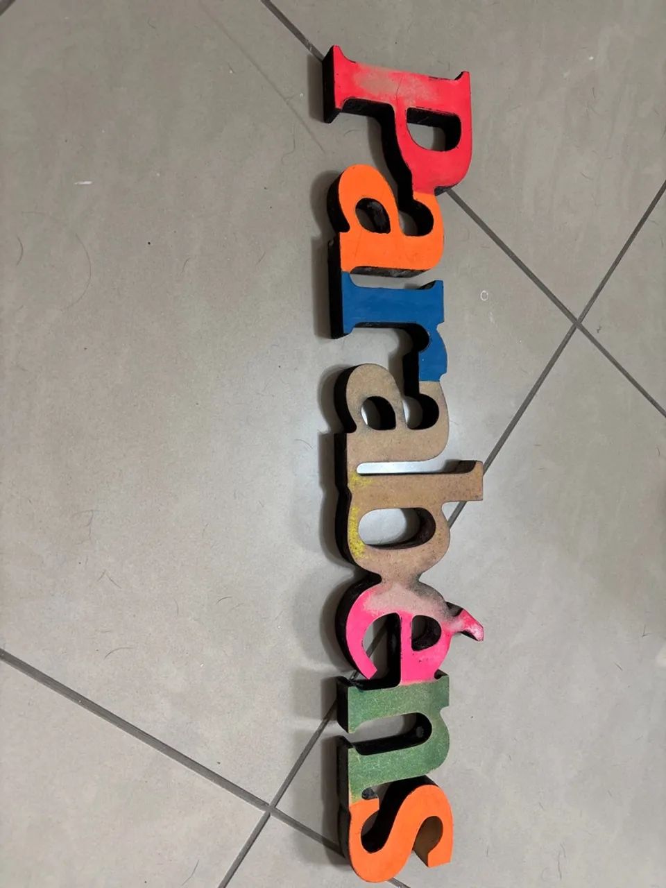 Placa MDF parabéns 
