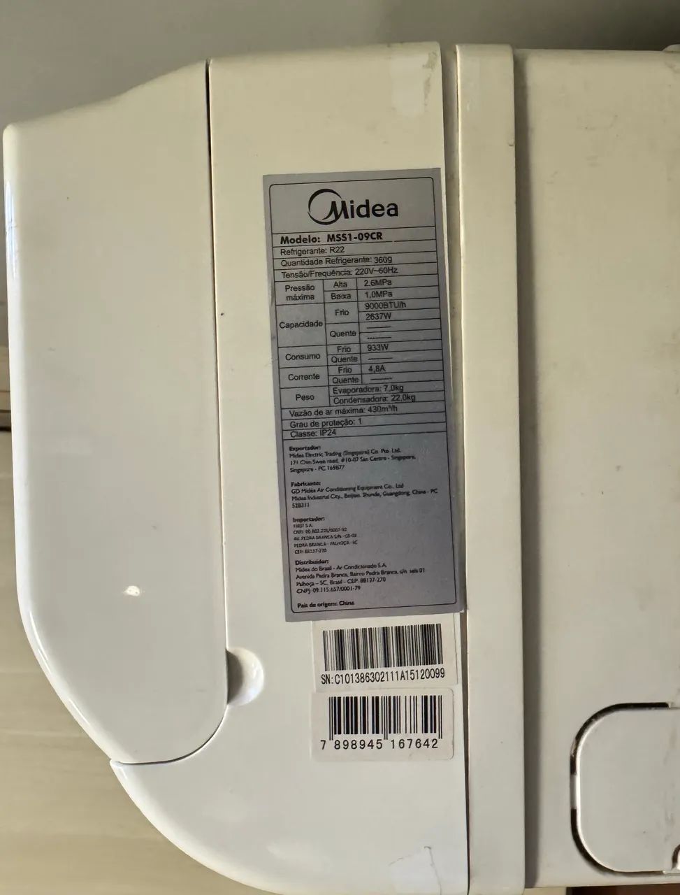 Ar condicionado Midea 9000 BTU - com defeito  - Foto 3