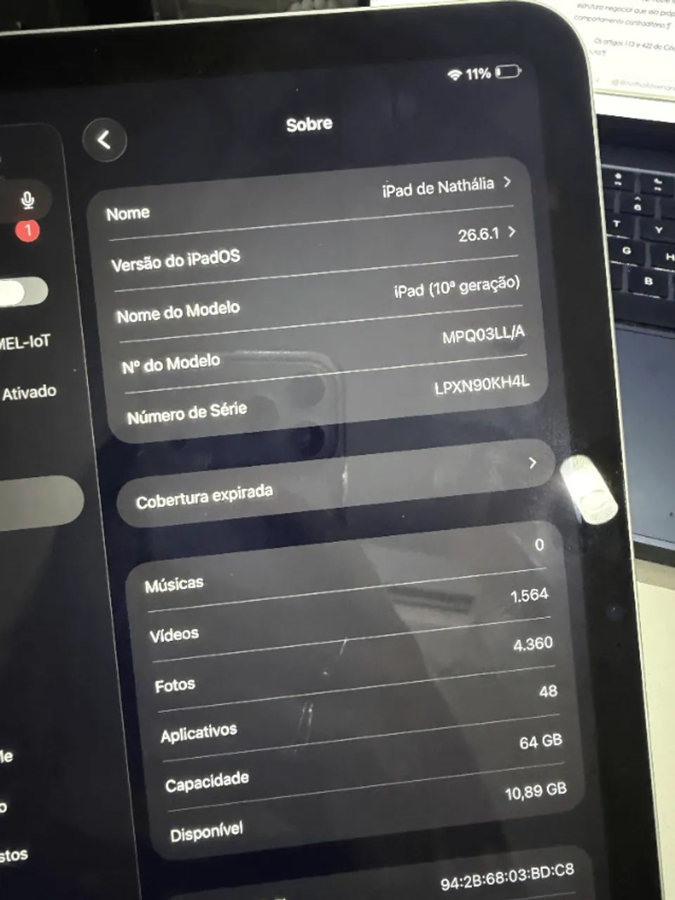 iPad 10ª Geração 64GB Novo Completo com Caixa e Fonte - Foto 3