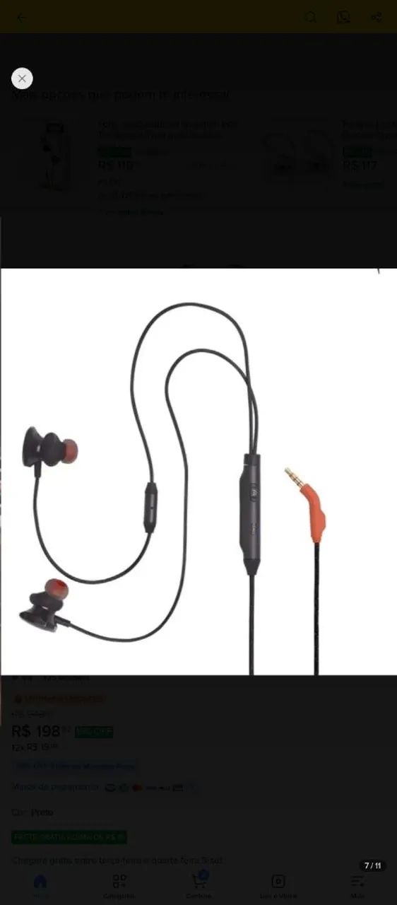 Fone De Ouvido Jbl Quantum 50 In-ear Gamer Com Microfone Nf - Foto 3