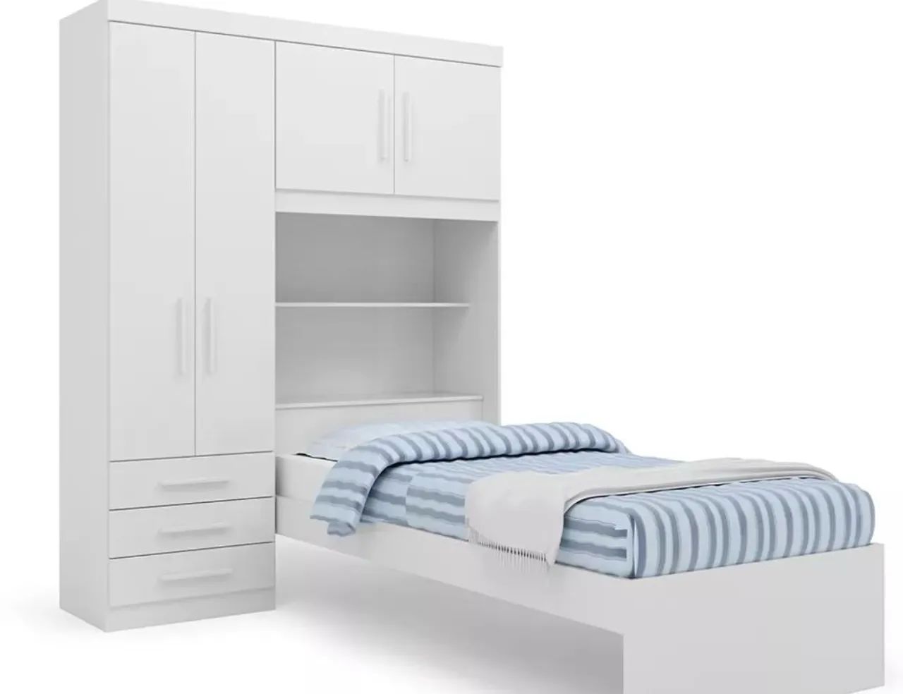 Guarda roupa Solteiro com cama acoplada 