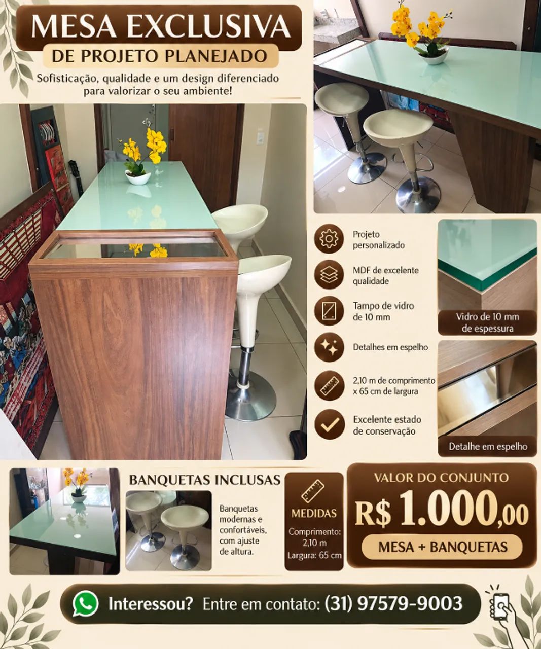 MESA EXCLUSIVA DE PROJETO PLANEJADO  - Foto 4