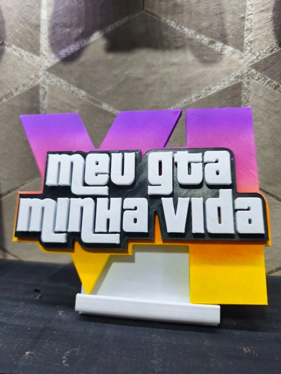 Placa decorativa "Meu GTA Minha Vida"