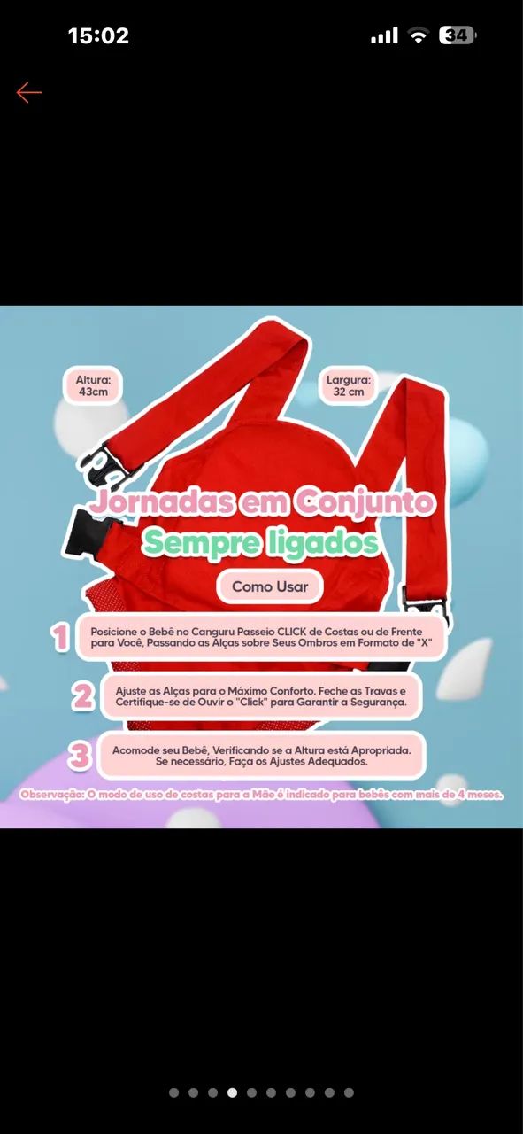 CANGURU PARA BEBÊ  - Foto 2