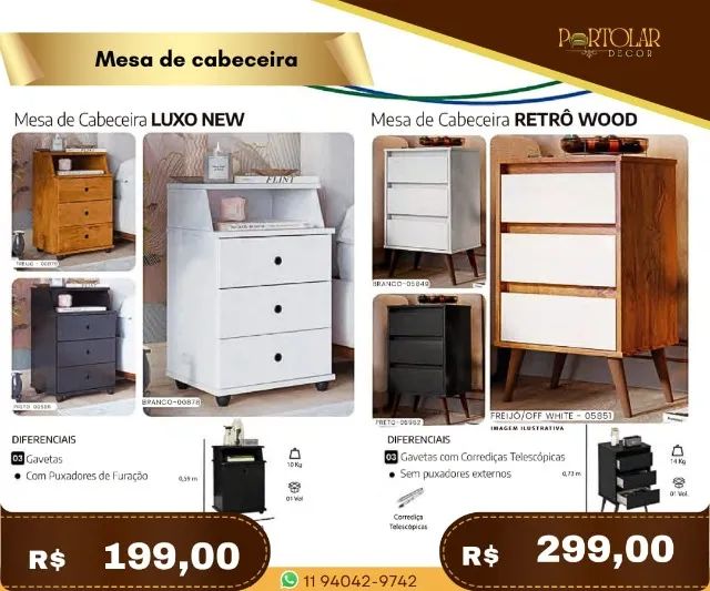 Mesa de cabeceira, a pronta entrega 