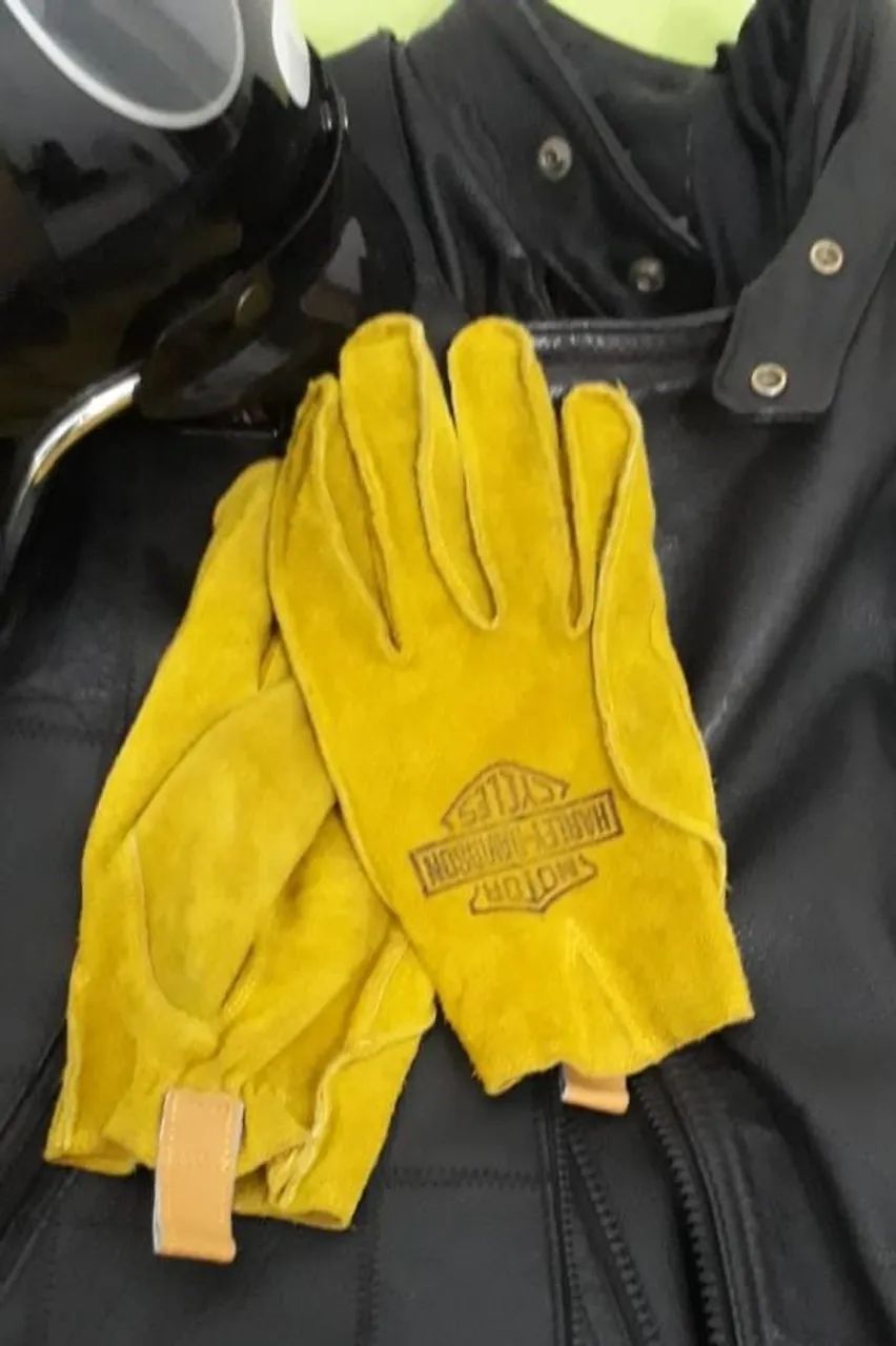 Luva de couro logo Harley Davidson 
