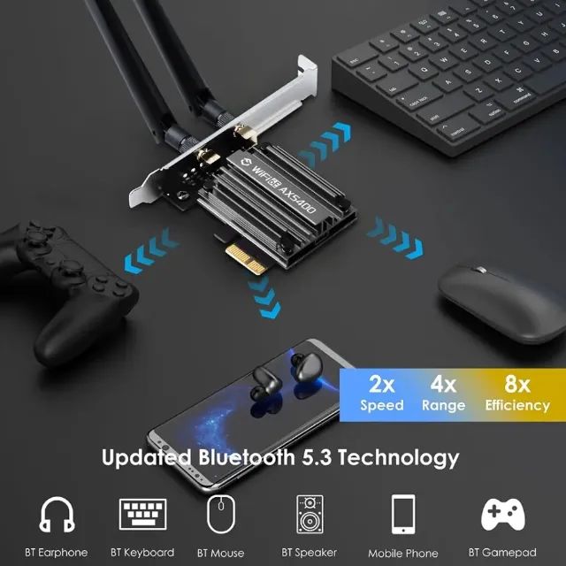 Placa Wi-fi Pcie 5400Mbps - Foto 2