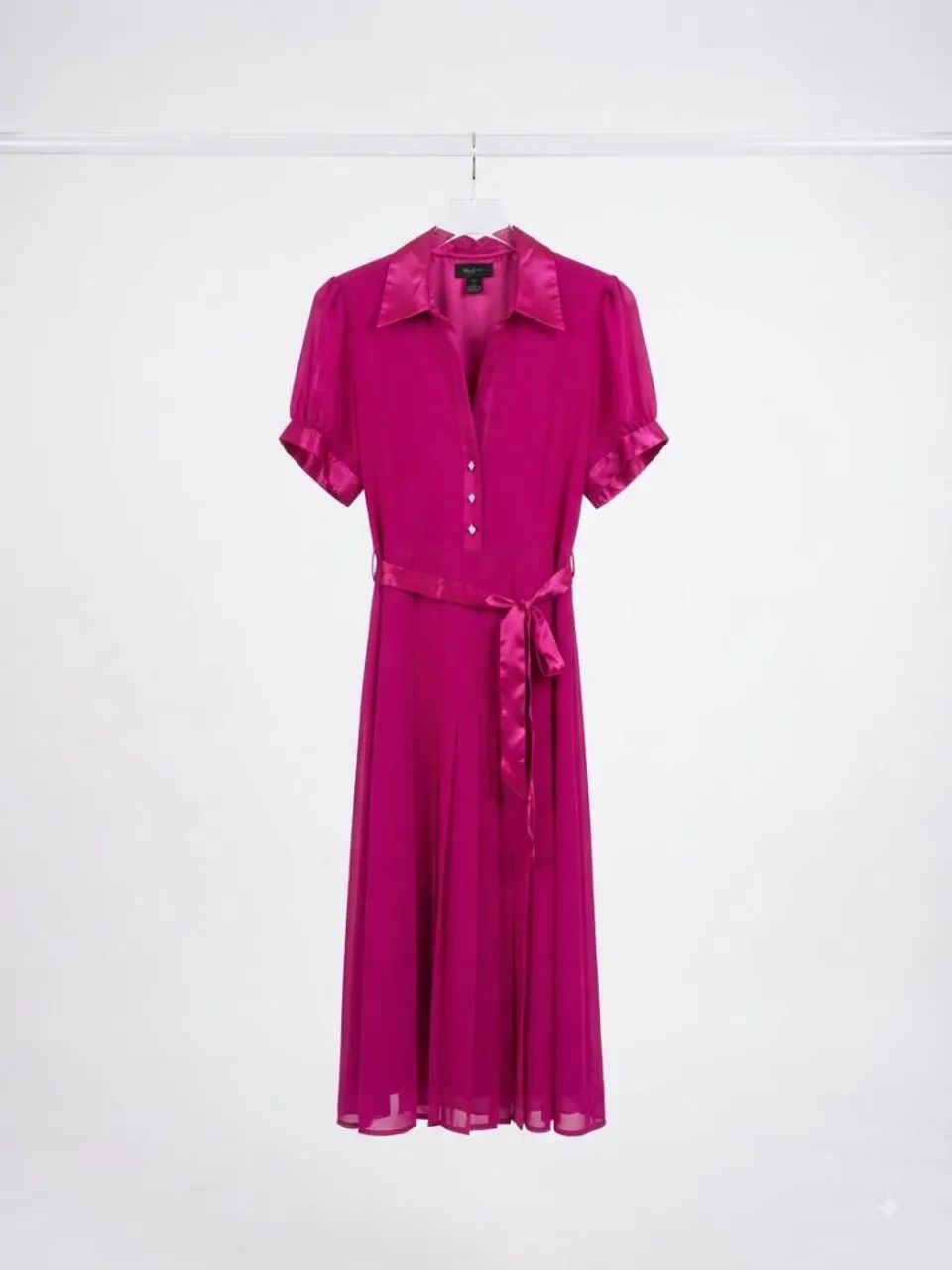 Vestido Midi Social/Elegante com Cinto Pink  - Foto 2