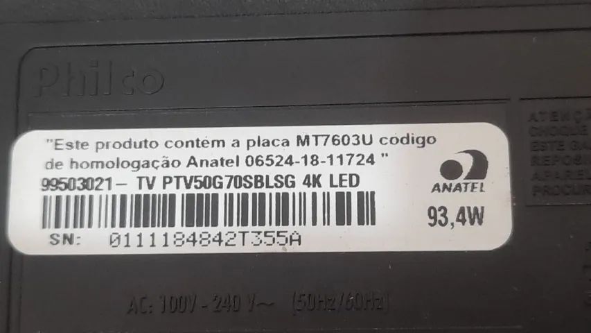 tv philco 50 polegadas com defeito na tela