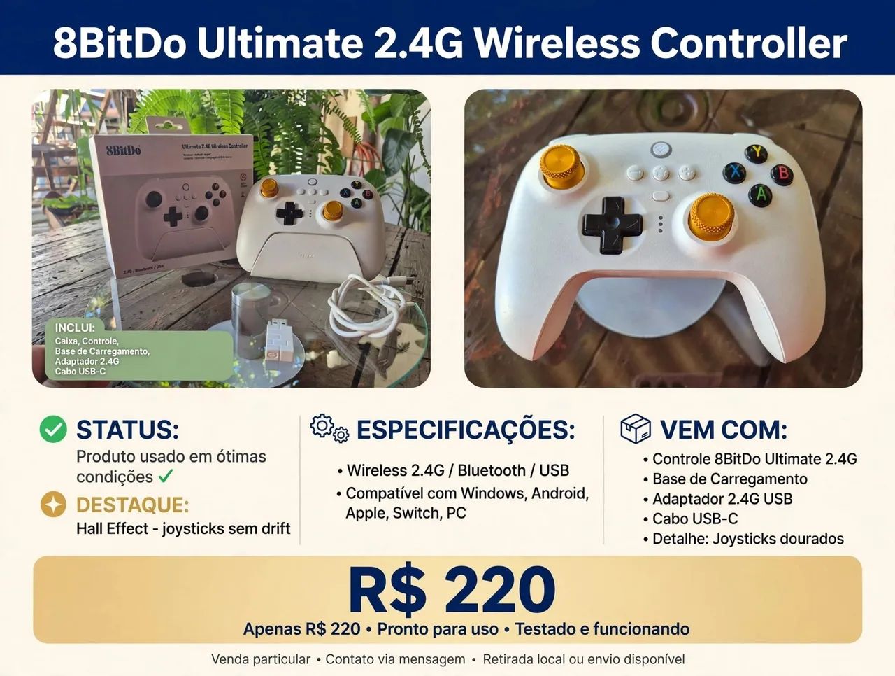 Controle 8Bitdo ultimato 