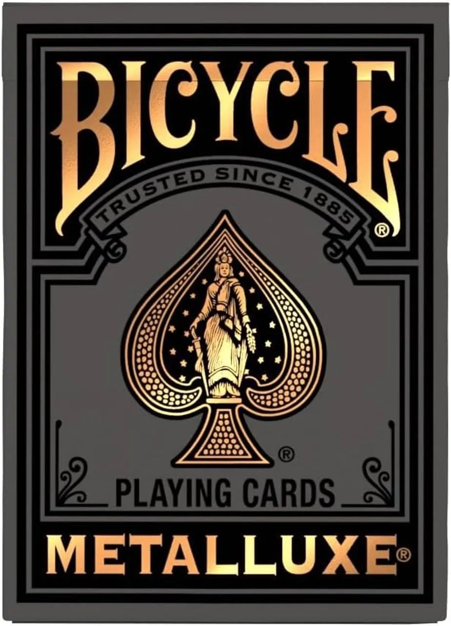 Baralho Bicycle Metalluxe preto e dourado 