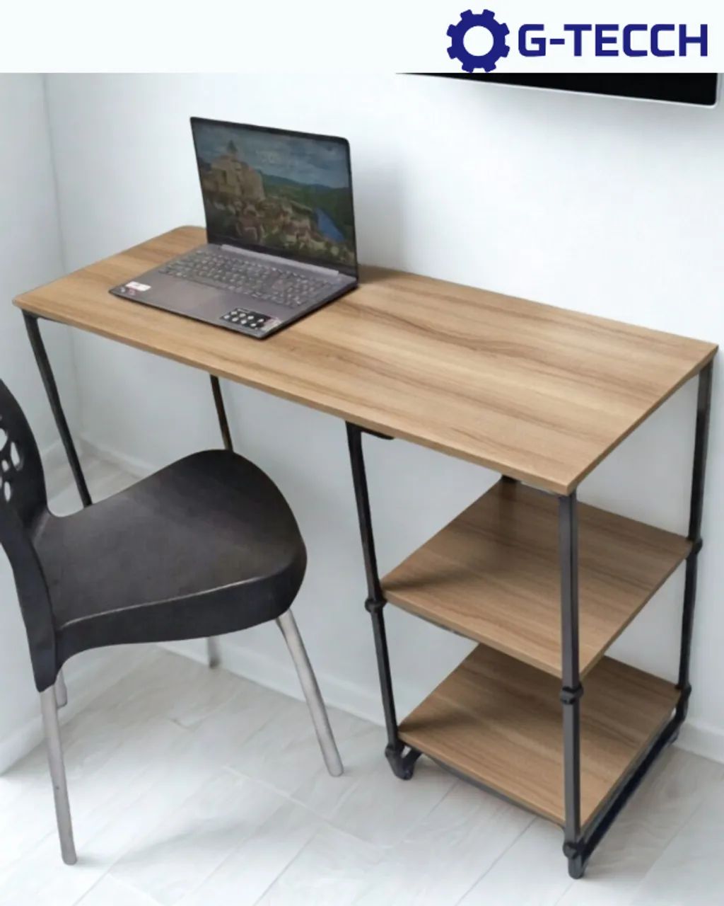 Mesa de Escritório 1,1m NOVA Estilo Industrial Multiuso para Computador Notebook Birô Game - Foto 2
