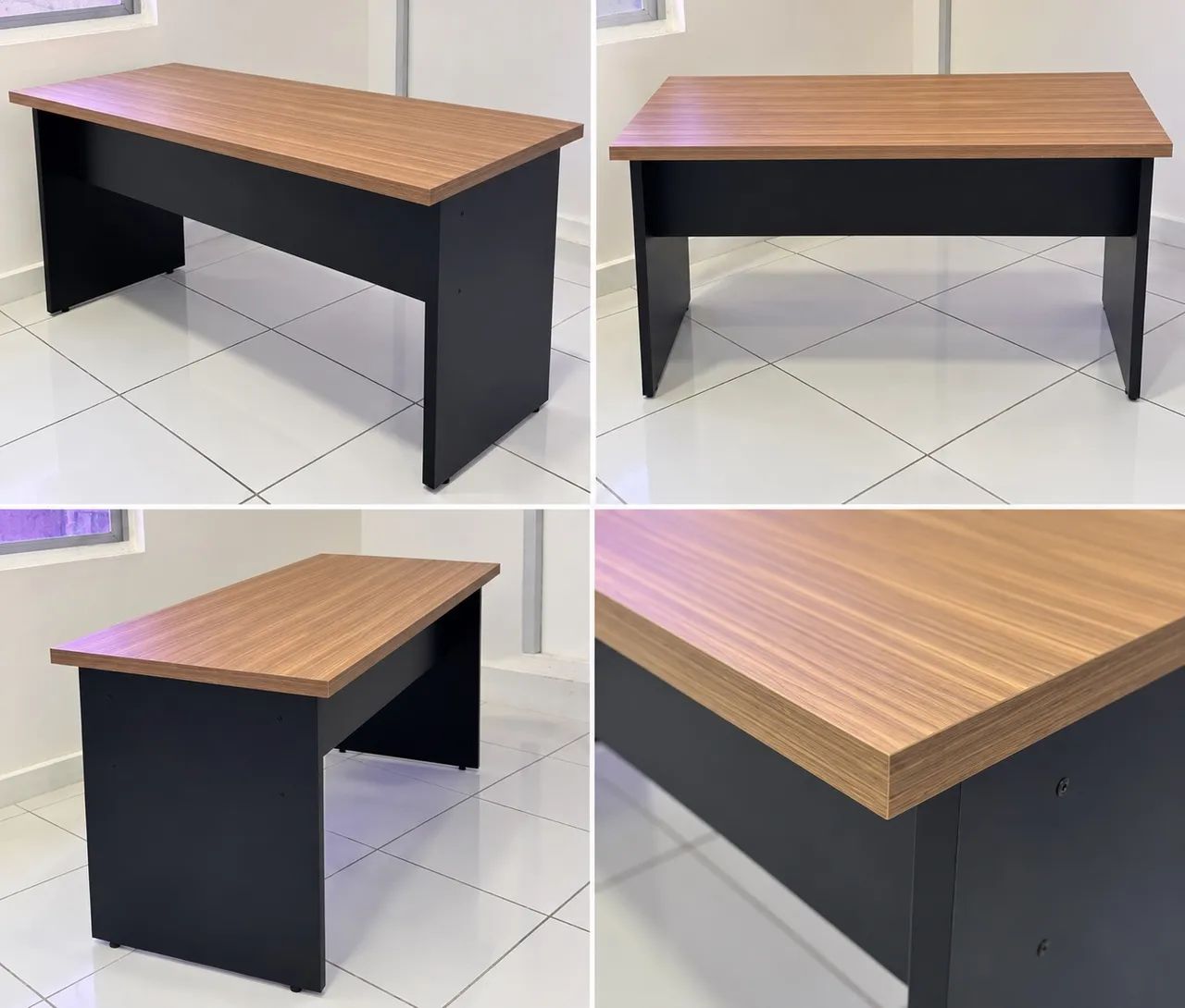 Mesa de escritório já montada com duas gavetas - Foto 3