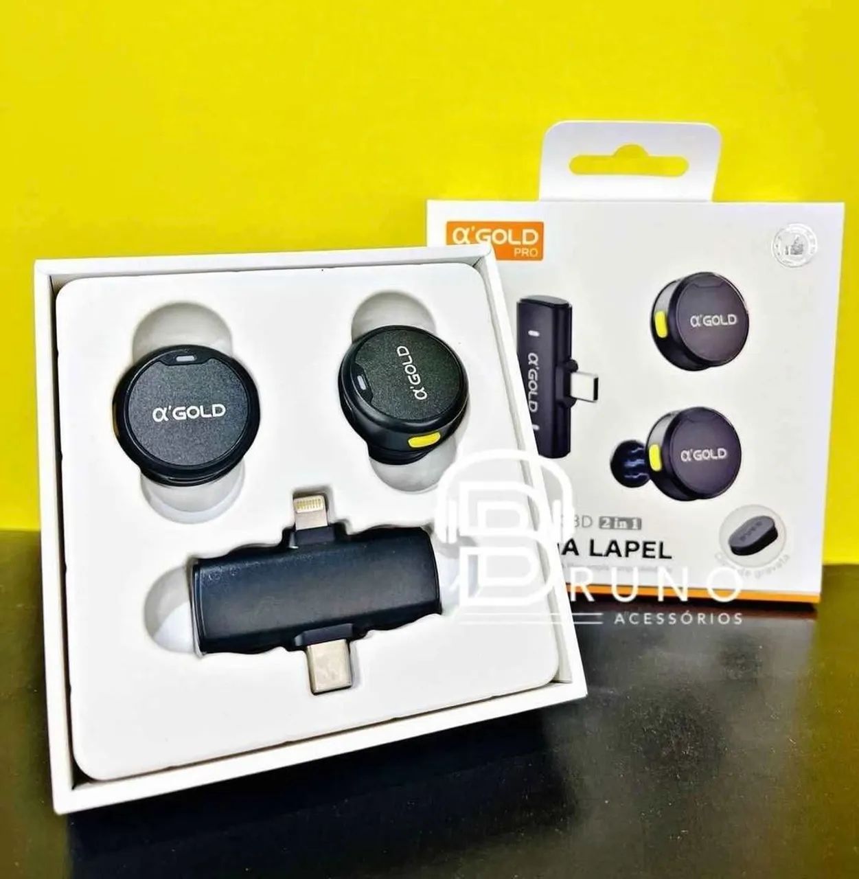 Microfone lapela 2 em 1 