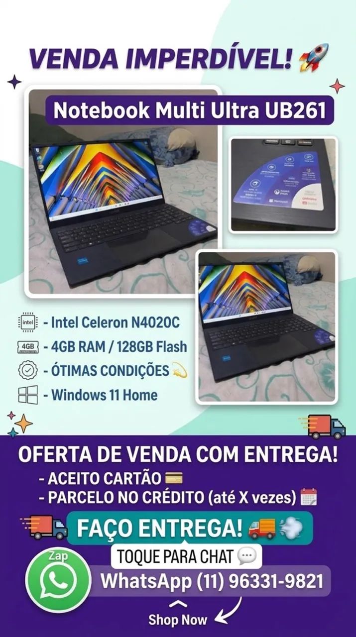 Notebook Multi 128GB - Seminovo