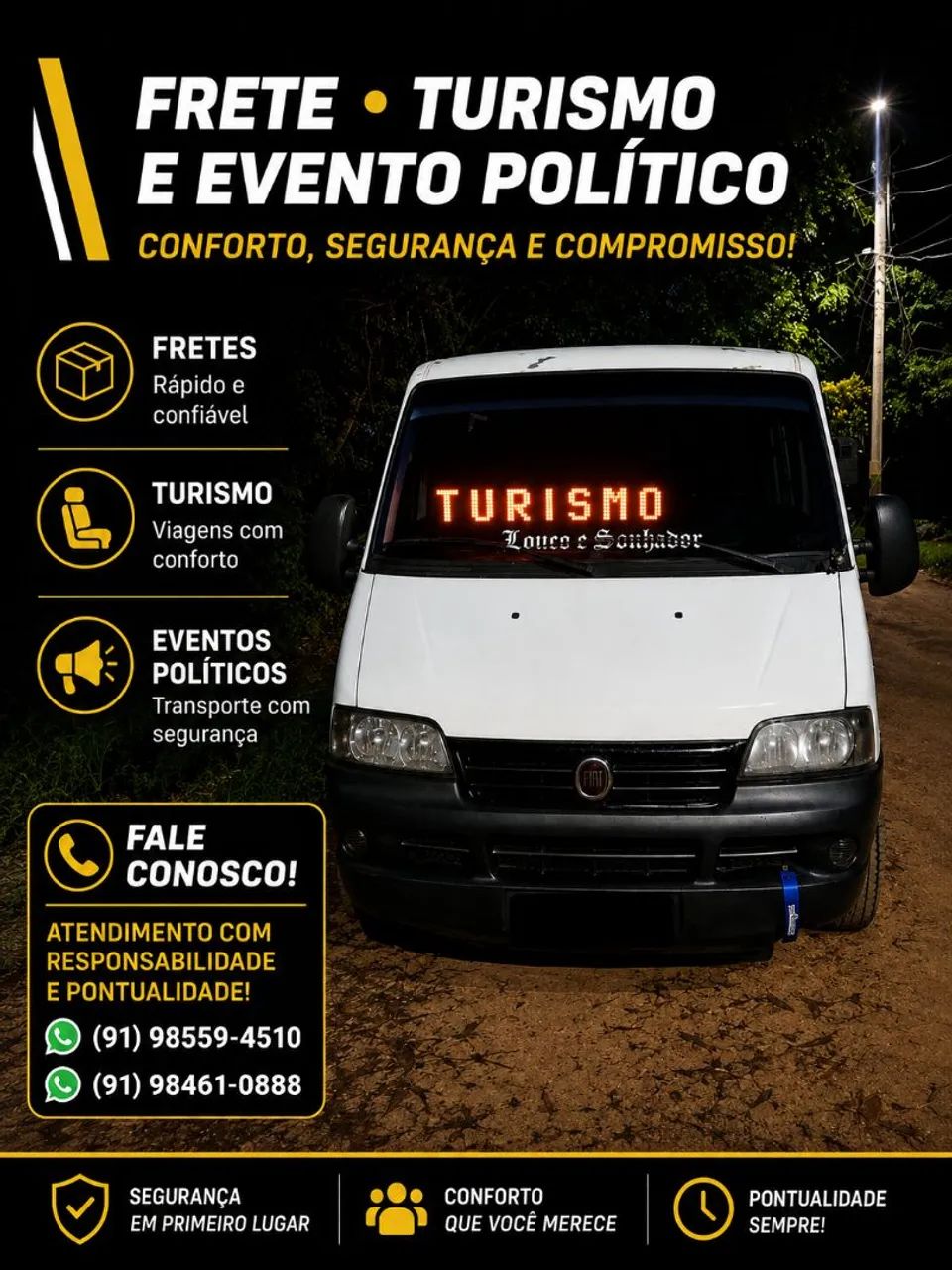 Frete turismo eventos políticos e religiosos 