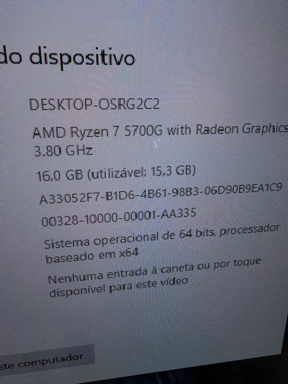 Processador RYZEN 7 5700 - 100% Novo - Foto 5