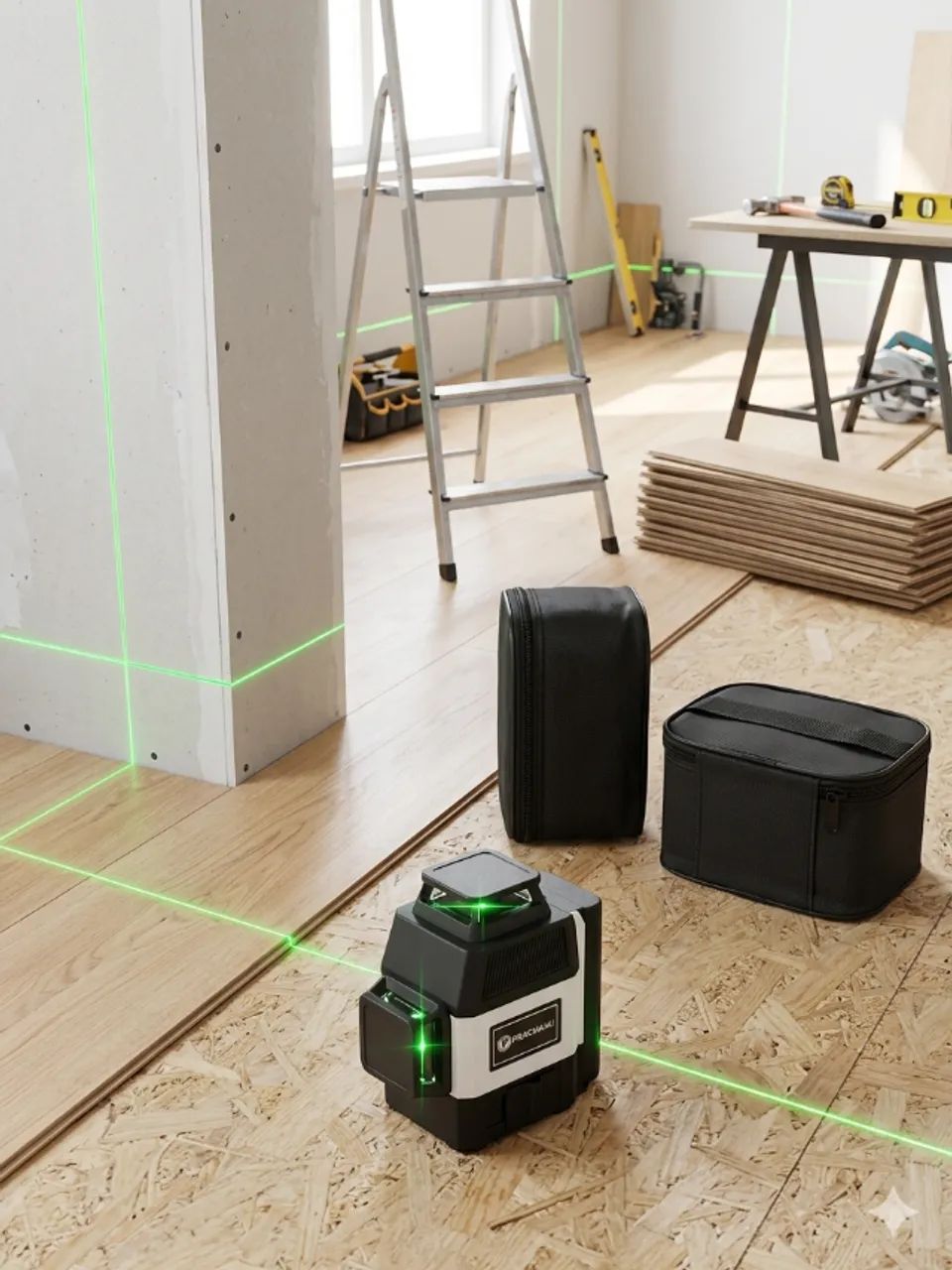 NÍVEL LASER PRACMANU 12 LINHAS VERDE - COMPACTO E PROFISSIONAL - Foto 3