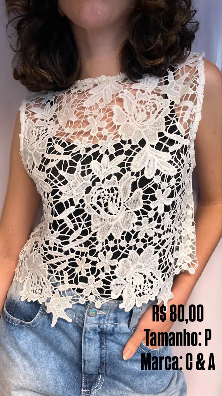 Cropped Redado Off White - Com Etiqueta