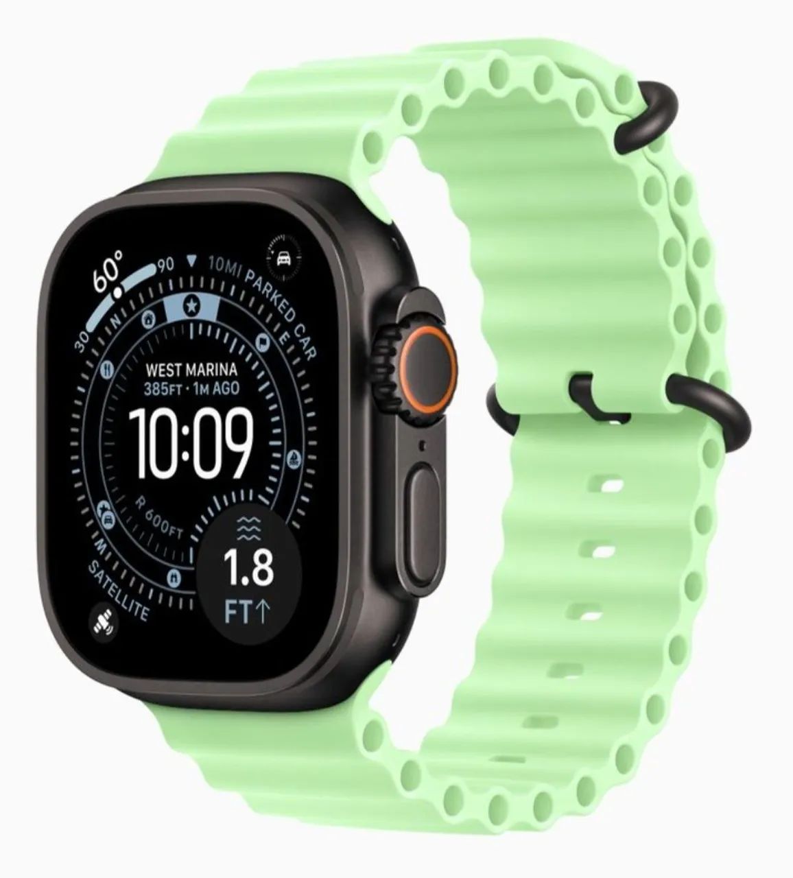 Pulseira Apple Watch - Ocean Band Neon Green 49 mm - ORIGINAL