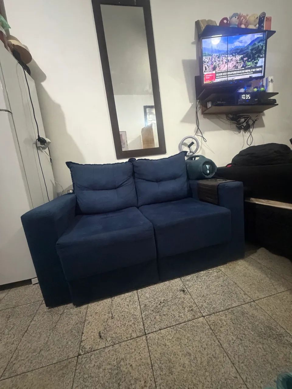 Sofá inclinável azul ZERADO 