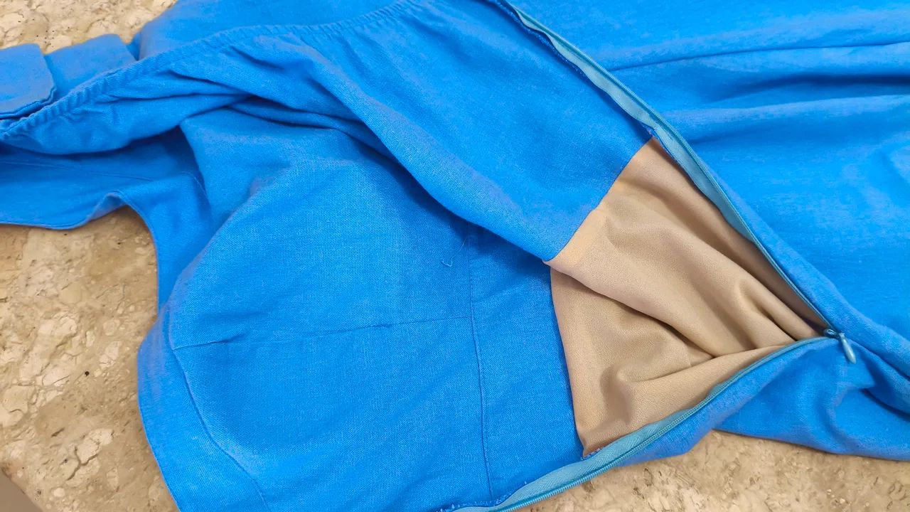 IDEA vestido linho M azul - Foto 5