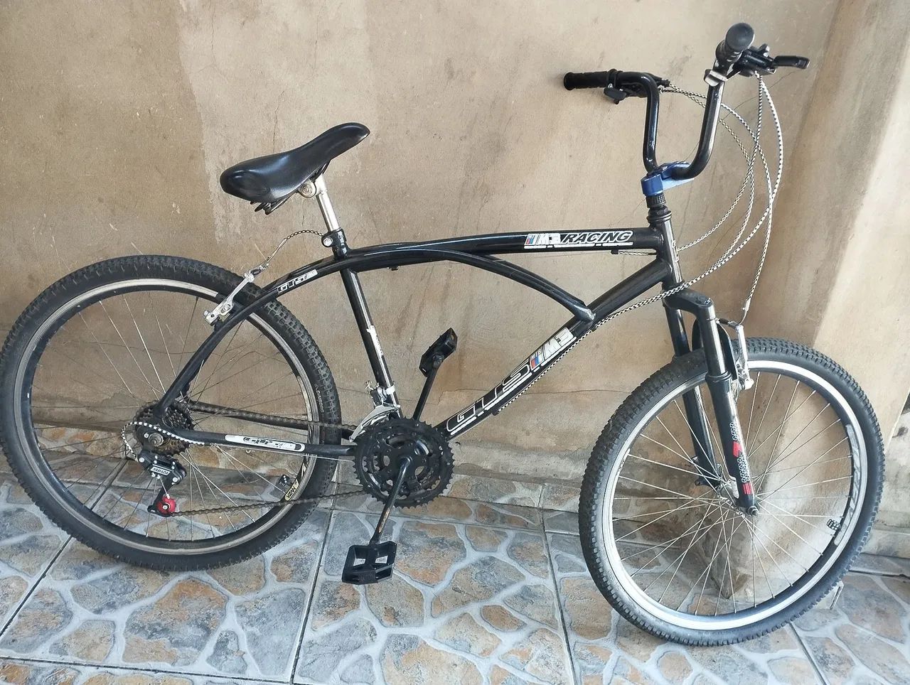 Bicicleta Aro 26 Estilo Caiçara / Beach Masculina Preta - Com Marchas