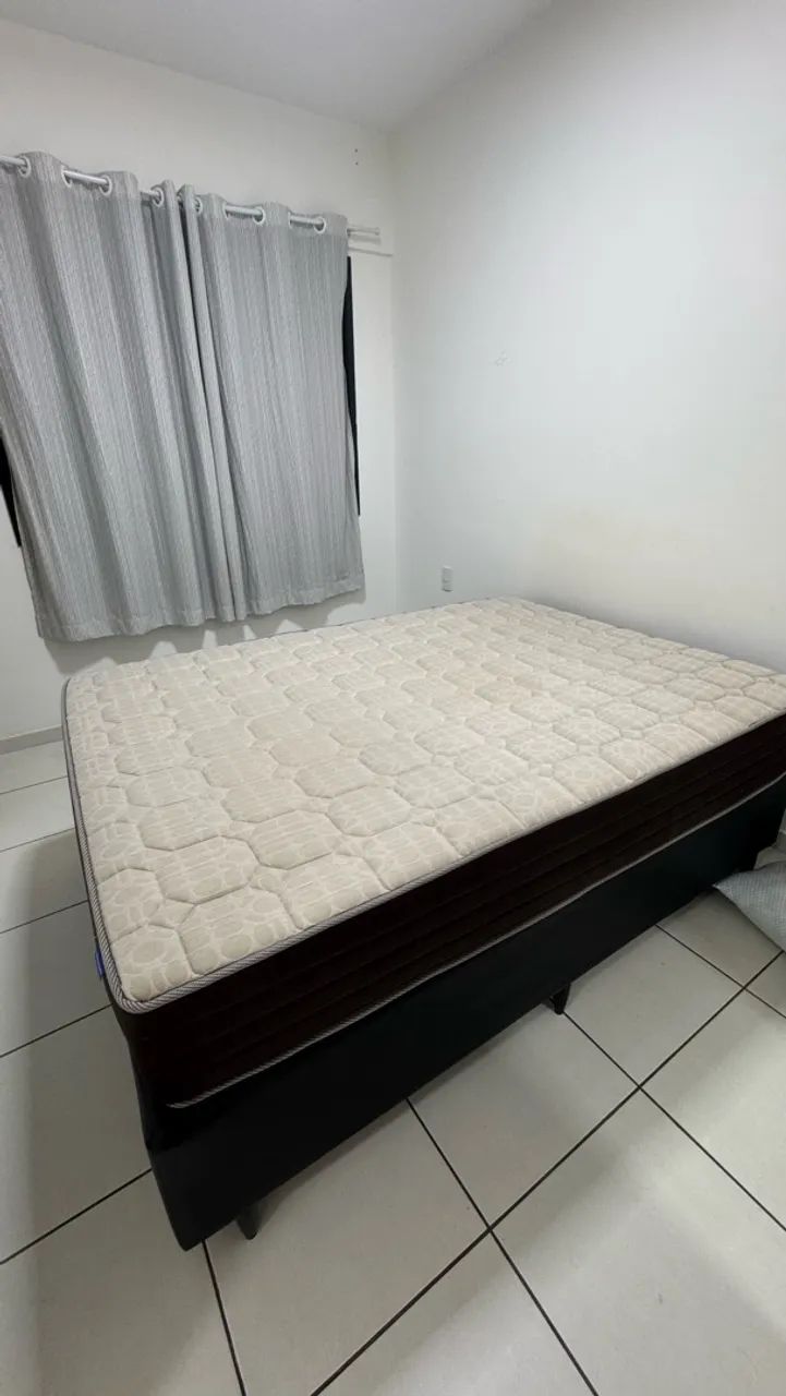 Cama box casal + colchão Ortobom