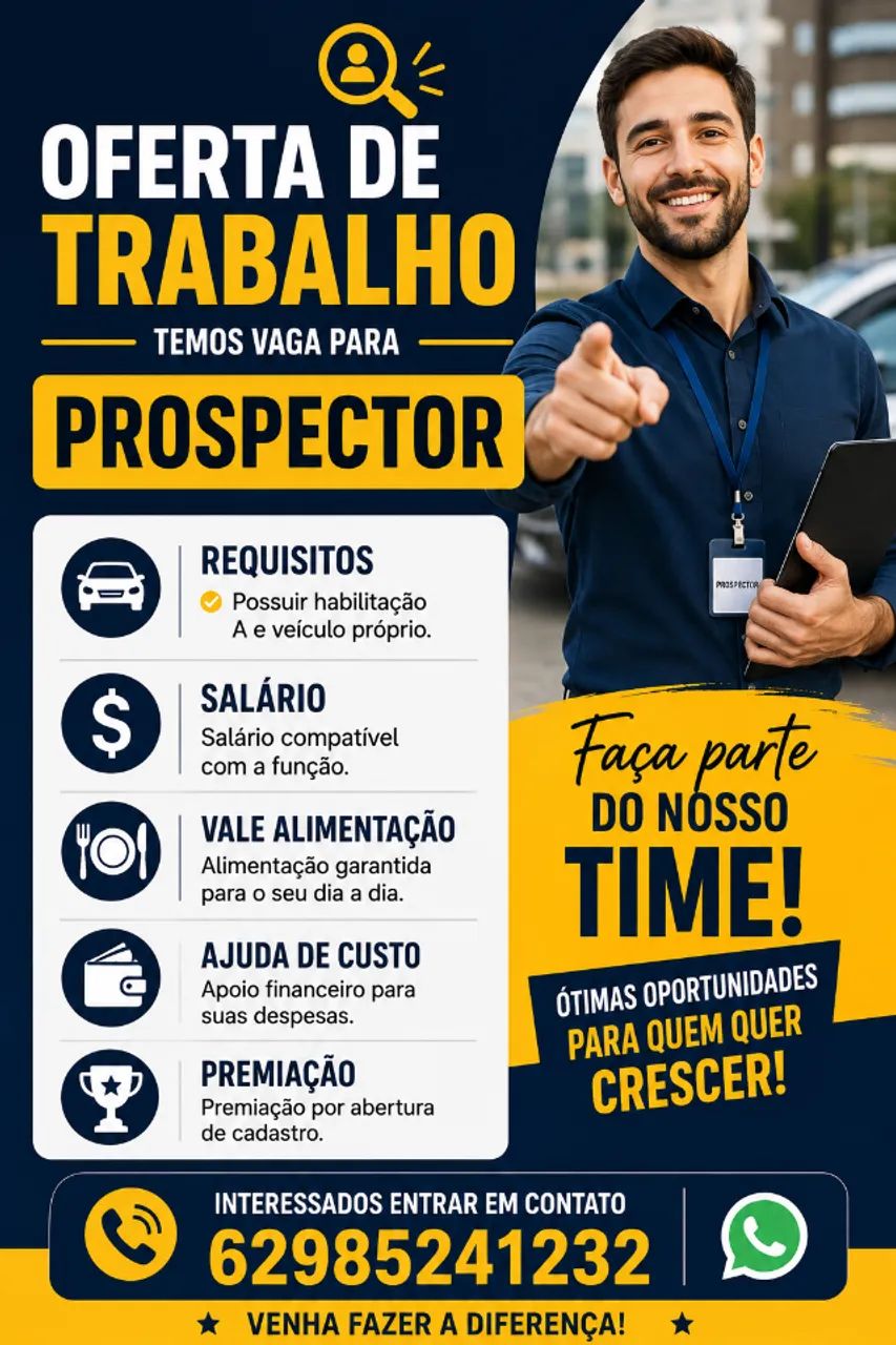 Vaga de Vendedor e Vaga de Prospector  - Foto 2